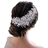 AMORARSI Wedding Headband Rhinestone Wedding Hair Piece for Brides Crystal Hair Accessories for Wome