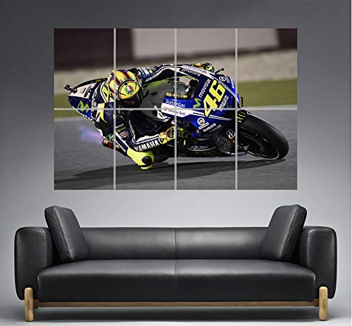 Affiche Valentino Rossi Moto GP - Imprimé Art Fan, Style Vintage - Neuf Sous Emballage
