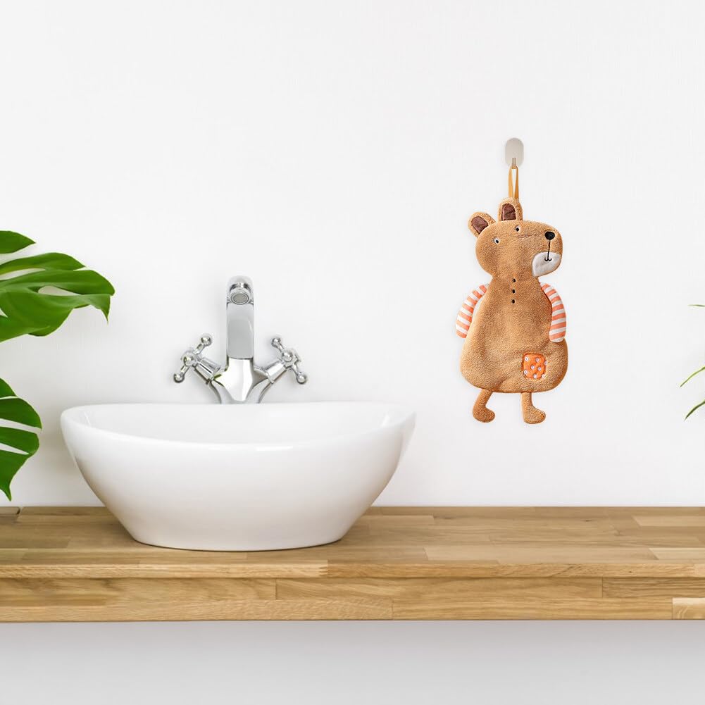 Lot De 4 Essuie-mains Suspendus Microfibre Motifs Animaux - Doux, Absorbants Pour Cuisine/salle De Bain