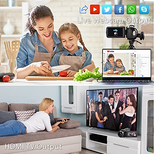 MELCAM Videokamera Camcorder, 1080P 30FPS Vlogging Kamera Recorder für YouTube, FHD IR Nachtsicht Camcorder 3.0 '' IPS… – Bild 7