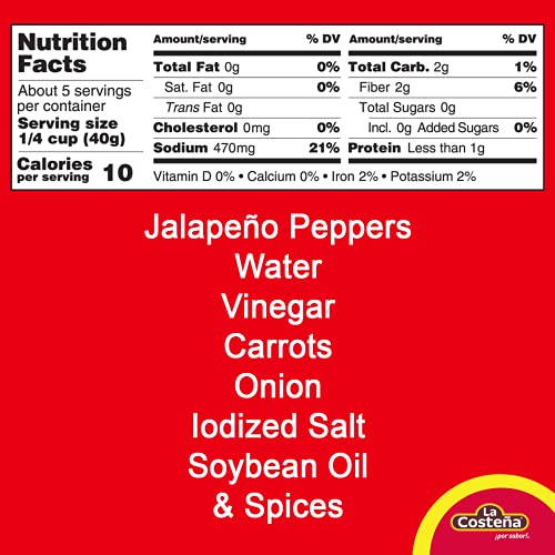 La Costeña Sliced Jalapeno Peppers | Pickled Green Hot Jalapeños | 12 Ounce Can #TOP4