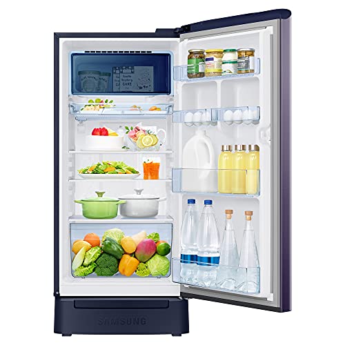 Image of Samsung 198 L 4 Star Digital Inverter Single Door Refrigerator Appliance (RR21A2D2XUT /HL, Digi-Touch Cool, Base Stand with Drawer, Pebble Blue, Medium)