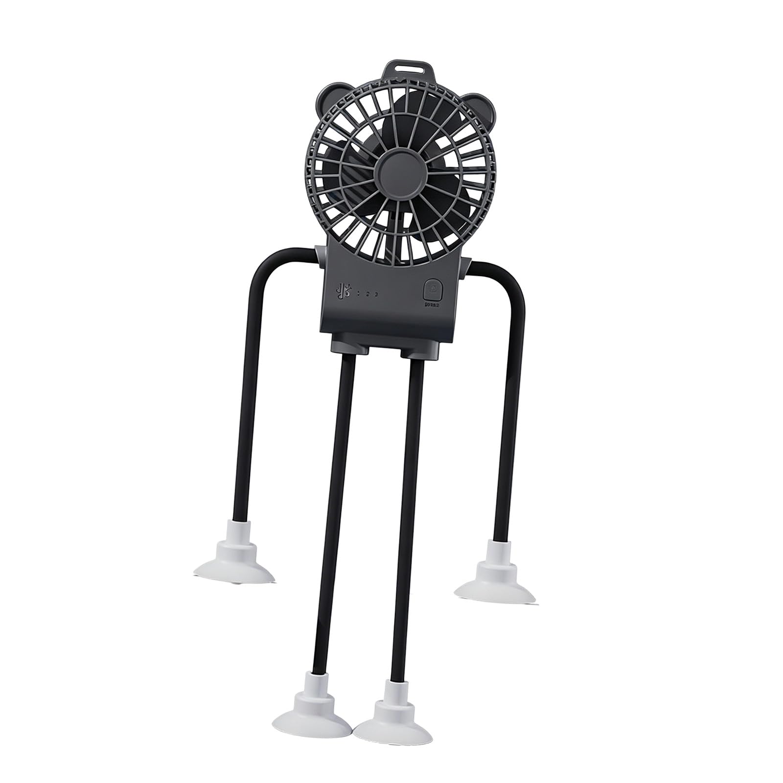 NRVTRE Portable Handheld Fan with 4 Legs Silicone Suction Cup, 3 Speed Cooling Rechargeable for Outdoor Travel Multipurpose Household Fan