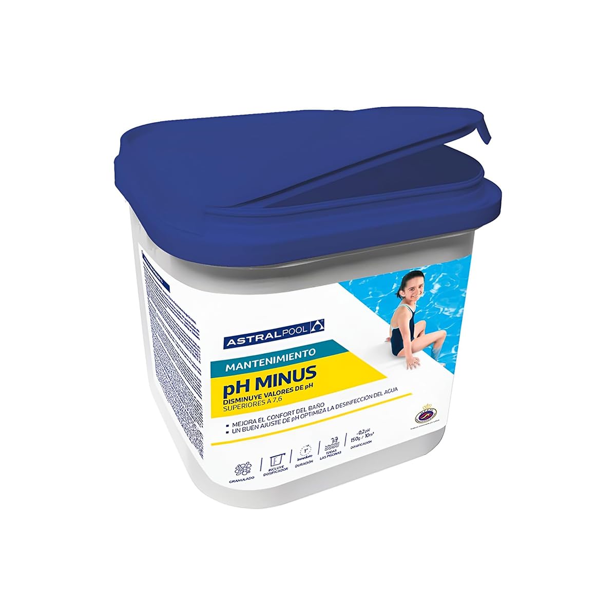 pH Minus Granulado 5 kg - Reductor del pH de Piscinas - Ajusta pH del Agua Mayor a 7,6 - Evita Irritaciones en la Piel y los Ojos - Astralpool