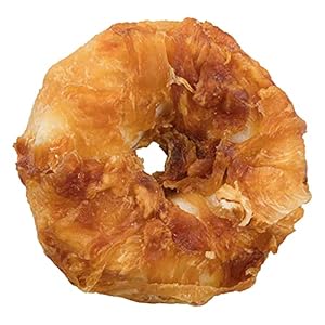 TRIXIE zuckerfreier und glutenfreier Hühnchen Kauring “Denta Fun Chicken Chewing Rings, ø 6 cm, 2 St./110 g” – 31332