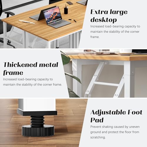 Image of Need Office Computer Desk 35.8 Inch Sturdy Folding Laptop Table Teak | White Frame Writing Gaming Work Table /Foldable Home Office Desk /Sewing Table, No Assembly Required