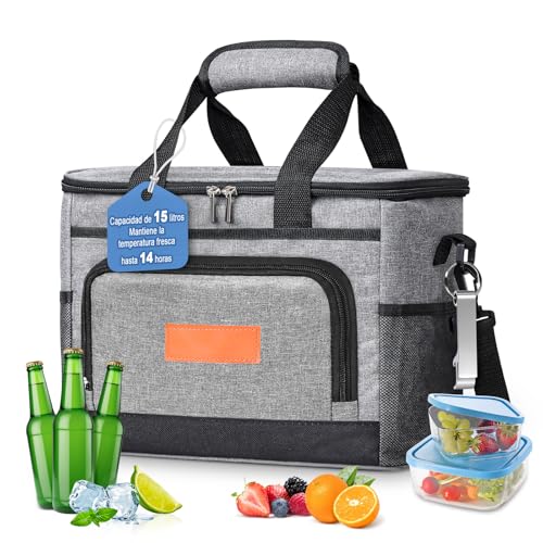 SUNTRIVA Bolsa Termica Porta Alimentos 15L Bolsa Comida Trabajo Bolsa Porta Alimentos loncheras de Trabajo Bolsa Isotermica Porta Alimentos para Oficina Viaje Pícnic Colegio Camping