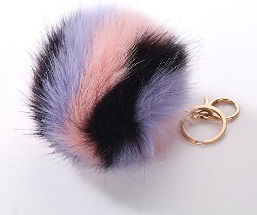 Miniatura 3 de Faux Fox Fur Pom Poms Keychain Purse Fluffy Fur Ball for Womens Bag Pendant