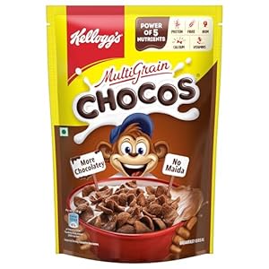 Kellogg’s Multigrain Chocos, 385G | Multigrain Energy, More Chocolatey | No-Maida | Power Of 5 Nutrients Protein, Fibre, Iron, Calcium, Vitamins | Kids Breakfast Cereal