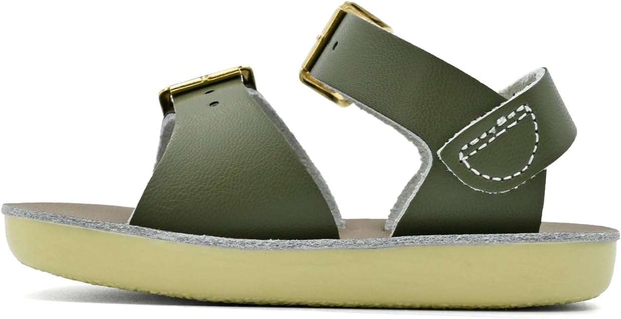 Salt Water Sandals Sun-San Surfer, Olive, Size Infant 4