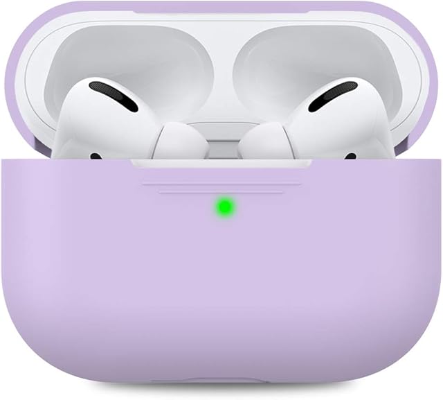 AHASTYLE AirPods Pro Case Protective Cover [Front LED Visible] Compatible with Apple AirPods Pro 2019 (Without Carabiner, Lavender)