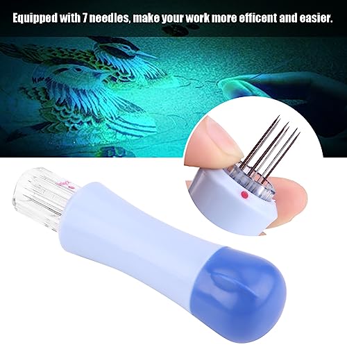 AUNMAS Embroidery Felting Needle, 9.8cm/3.9inch Embroidery Punch Pen with 7 Needles Needle Felting Punch Tool for Embroidery Stitching - Image 3
