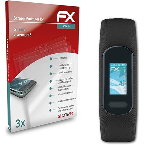 atFoliX Película Protectora Compatible con Garmin vivosmart 5 Protector Película Cover
