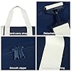 Small Gym Bag Duffel Bag for Women Men Fitness Sports Bag Workout Adjustable Detachable Shoulder Strap Lightweight Carry on Travel Duffle Bag (Navy/Off-White, 19 / Medium / 24L)