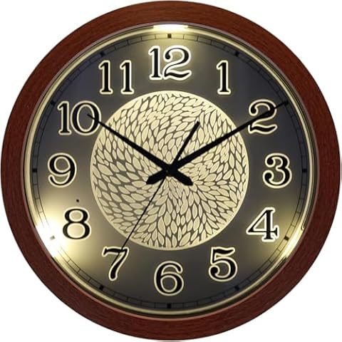LOMANDA Night Light Wall Clock for Bedroom, 13 Inch Wall Clock Lighted up at Night, Large Digital Display, Adjustable Brightness, Battery-Operated Wall Clock Living Room Kitchen Home Office Cover