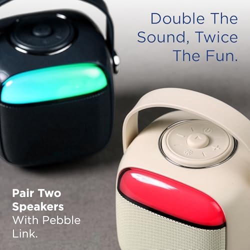Image of Pebble Flare Portable Bluetooth Speaker with Deep Bass | TWS Pairing | RGB Lights | Auto Pairing | Compact Premium Design - Black