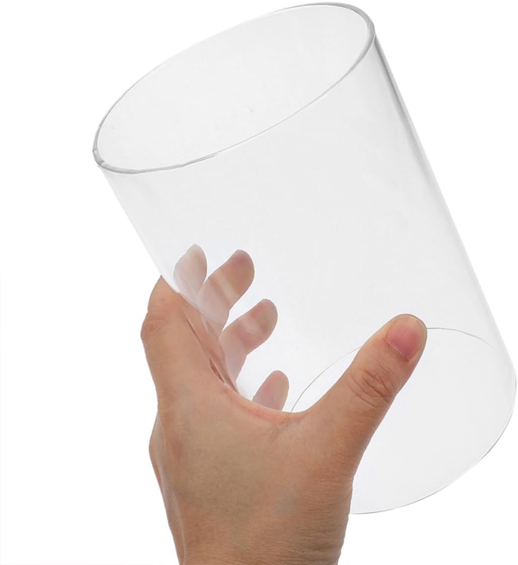 Glass Cylinder Sleeve Candle Holder with Windproof Design and High Transparency, Chimney Shade for Home Decor and Party Use, Minimalist Elegant Style