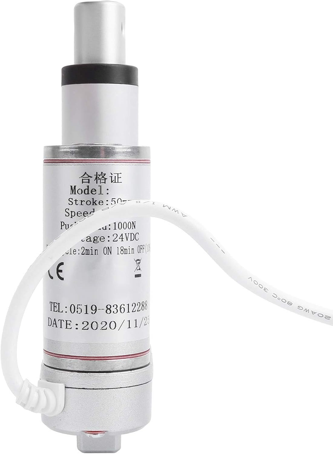 Elektrische lineaire actuator putter, elektrische lineaire actuator motor hefsysteem putter 100 kg belasting 50 mm slag 12 mm/s gelijkstroom(24 VDC
