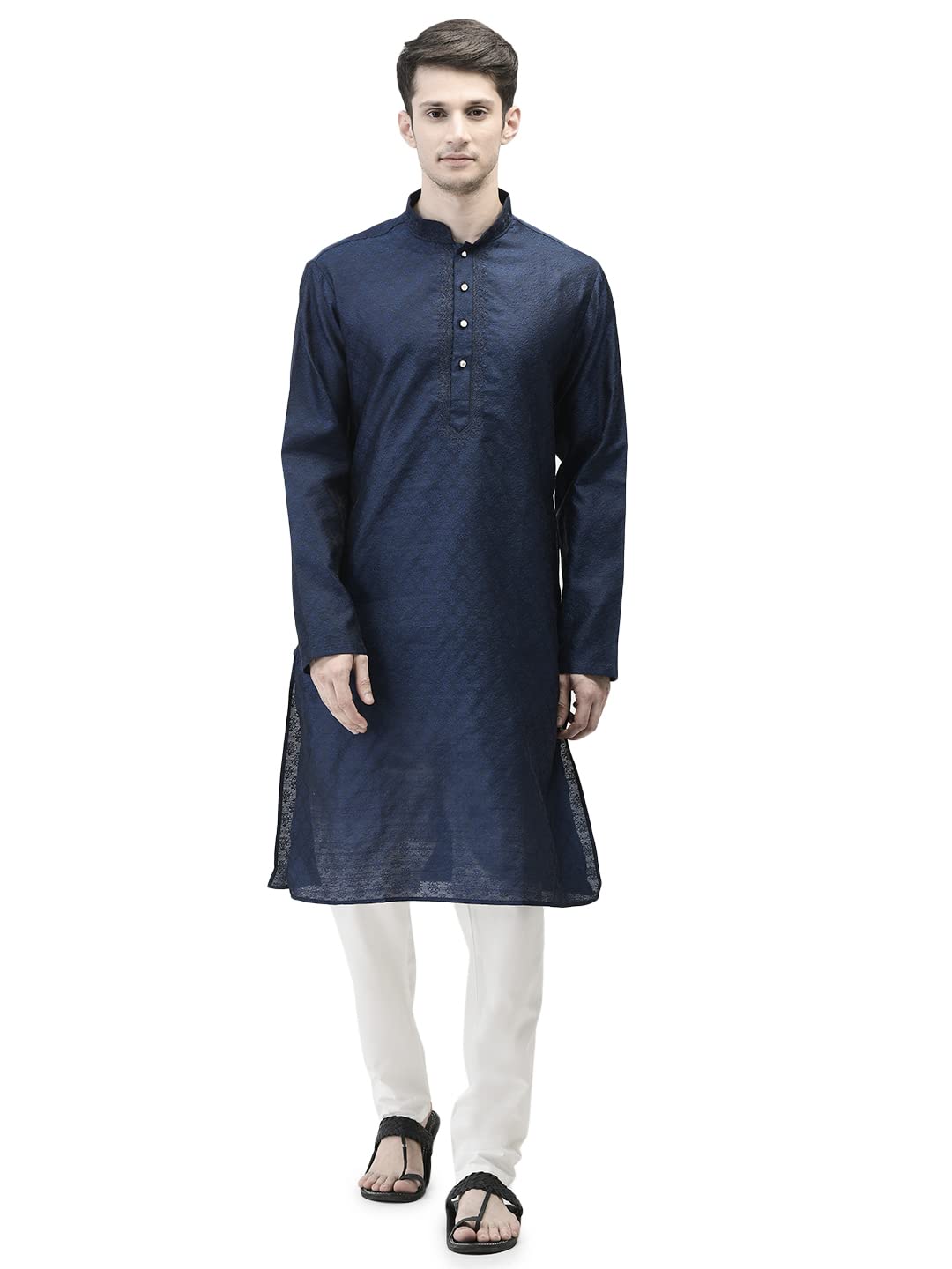SG LEMAN Mens Kurta Set (SPL-602-NAVY-38), Navy, 38