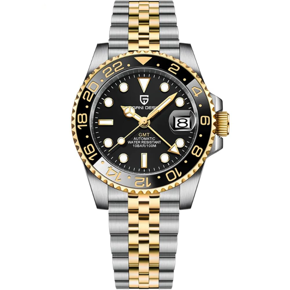 Pagani Design 1662 GMT Men's Automatic Mechanical Watch Top Grade Stainless Steel Sapphire Glass Diver Sports Men's Watch 40mm Date 100M Waterproof reloj Hombre