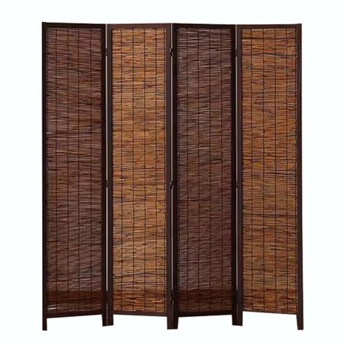 Biombo Plegable de 4 Paneles, Separador de ambientes japonés, con bisagras, para Sala de Estar, Dormitorio, Estudio, B, 180 x 160 cm