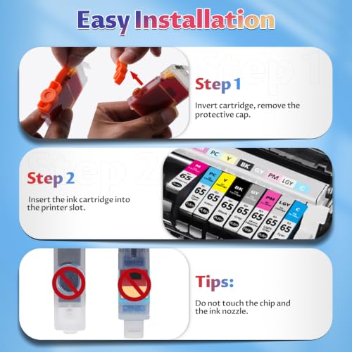 Image of CLI-65 Ink Cartridges PRO-200 PRO-200S Ink Compatible for Canon CLI65 Ink | Compatible for Canon 65 CLI65 CLI 65 CLI-65 Color Multi Pack Ink Tank for canon Pixma PRO-200 PRO-200S Pro200 Pro200S Printer