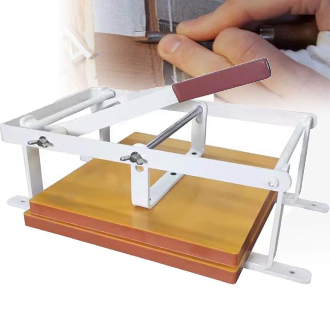 Prensa de impresión de bloques, máquina de palanca manual con ajuste de altura para bloques de madera, linograbado e impresión artística, tamaño de 12 x 12 pulgadas