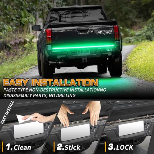 Image of XRIDONSEN 48 inch 288 LED Tailgate Strobe Lights Green Emergency Lights