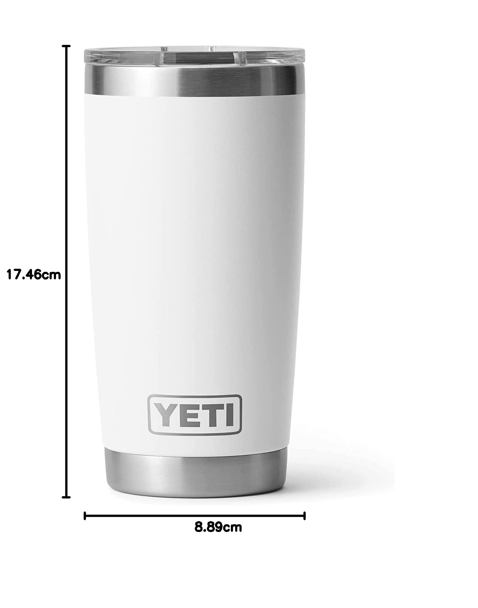YETI Rambler - Vaso con tapa MagSlider, color blanco, 20 oz (591 ml)