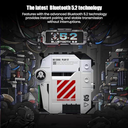 Image of GravaStar Bluetooth Earphones Wireless P5 Earbuds with Charging Case,Bluetooth 5.2 Stereo Built-in in Ear Microphone,Replaceable Charging Case,Type C(Christmas Edition)