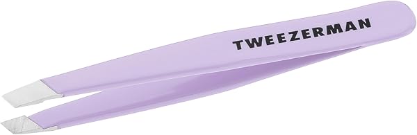 TWEEZERMAN Mini pince à épiler (pointes inclinées, épilation des sourcils, qualité professionnelle, acier inoxydable), Lavande (Amazon Exclusif) - 1