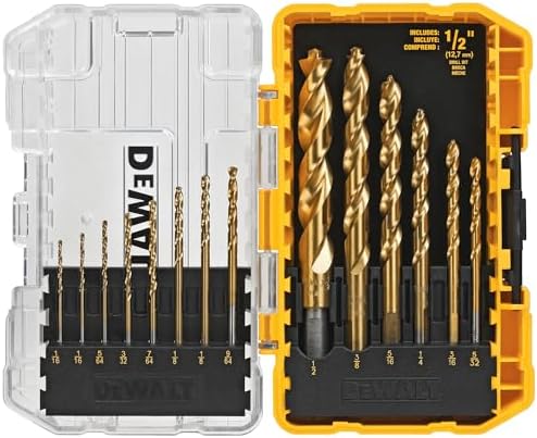 DEWALT Drill Bit Set, Titanium Nitride Coated, 14-Piece (DW1354)