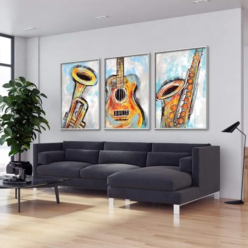 Affiche murale abstraite instruments de musique pour un salon moderne chic - 3