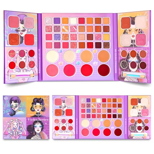 Aomig Set Maquillaje para Niñas, 60 Colores Estuche Maquillaje Niña, Juego de Maquillaje Infantil para Niñas con Pinceles, Set de Maquillaje para Cumpleaños Navidad Fiesta