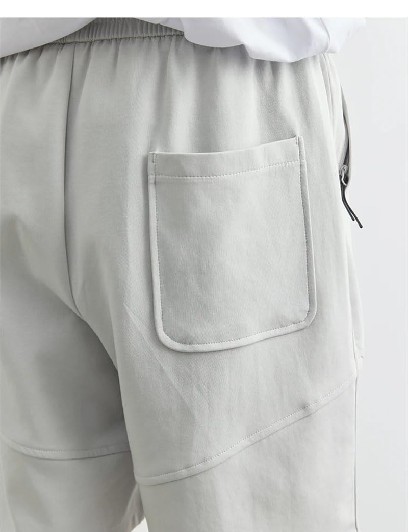 Herren-Shorts, Freizeit-Shorts, Outdoor-Sport, einfarbig, elastische Taille, Taschen, Shorts