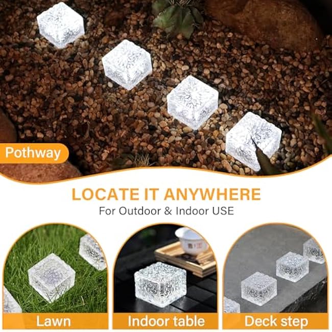 Solar Brick Lights - Outdoor Waterproof Patio & Garden Decor (6 Packs for Patio, Yard, Walkway, Pathway)