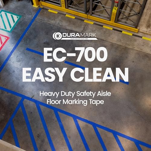 Image of DuraMark EC700 Floor Marking Tape for Concrete and Pavement | Industrial Marking Tape for Warehouses | Long-Lasting | High Durability, Blue, 2 Inches by 36 Feet