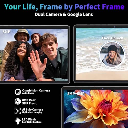 Image of 2026 Gemini AI 10 inch Tablet, Android 16 Tablet with Keyboard, 24GB+256GB+2TB Expand, Gemini AI Tablet PC with 8-Core, 5G WiFi, 8000mAh, GMS, GPS, 2-in-1 Tablet with Case, Mouse, Stylus, Black Case