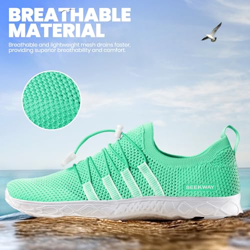 Image of SEEKWAY Mens Womens Water Shoes Quick Dry Aqua Shoes Barefoot for Beach Surf Hiking Pool Water Sports