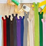 DOITEM 45pcs Unsichtbaren Reißverschlüssen [15 Farben] Nylon Nähen und Basteln zum Kleidung Taschen Stoff für Nähmaschine Patchwork (Mehrfarbig, 35CM)