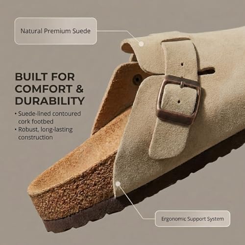 Image of EMMA NEW YORK Womens Clogs Mules Slip-On for Women with Arch Support Cork Footbed Potato Shoes