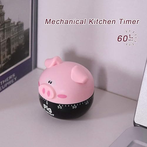 Miniatura 5 de Precioso temporizador de cocina de cerdito temporizador de cocina de 55 minutos, lindo temporizador de animales, mini temporizador de cocina para