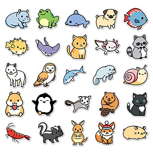 50Pcs Cute Animal Stickers For Kids Mixed Pack Waterproof Water Bottle Stickers Computer Laptop Cartoon Aesthetic Stickers For Boys Girls Teens Fridge Luggage Bike Decals Vinyl Sticker (Animals) #TOP2
