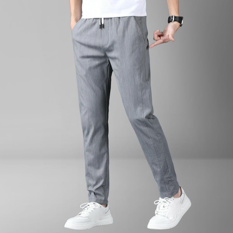 Men's Spring Summer Thin Elastic Korean Style Trendy Straight Slim Fit Casual Pants2
