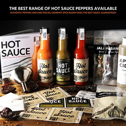 Ultimate Edition Hot Sauce Making Kit, 6 Varieties Of Peppers, Ghost Pepper, Habanero, Gourmet Spice Blend, 4 Bottles, Labels, Book, Gift For Dad (Ultimate Edition) #TOP2
