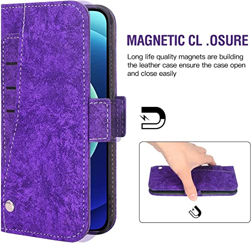 Coque iPhone 14 Pro Max antichoc en TPU souple violet avec rangement - 3