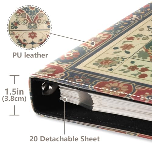 Álbum de fotos Scrapbook autoadhesivo con diseño floral Talavera mexicano, encuadernador de 3 anillos, 40 páginas, tamaño 11.8 x 11.2 pulgadas miniatura 4