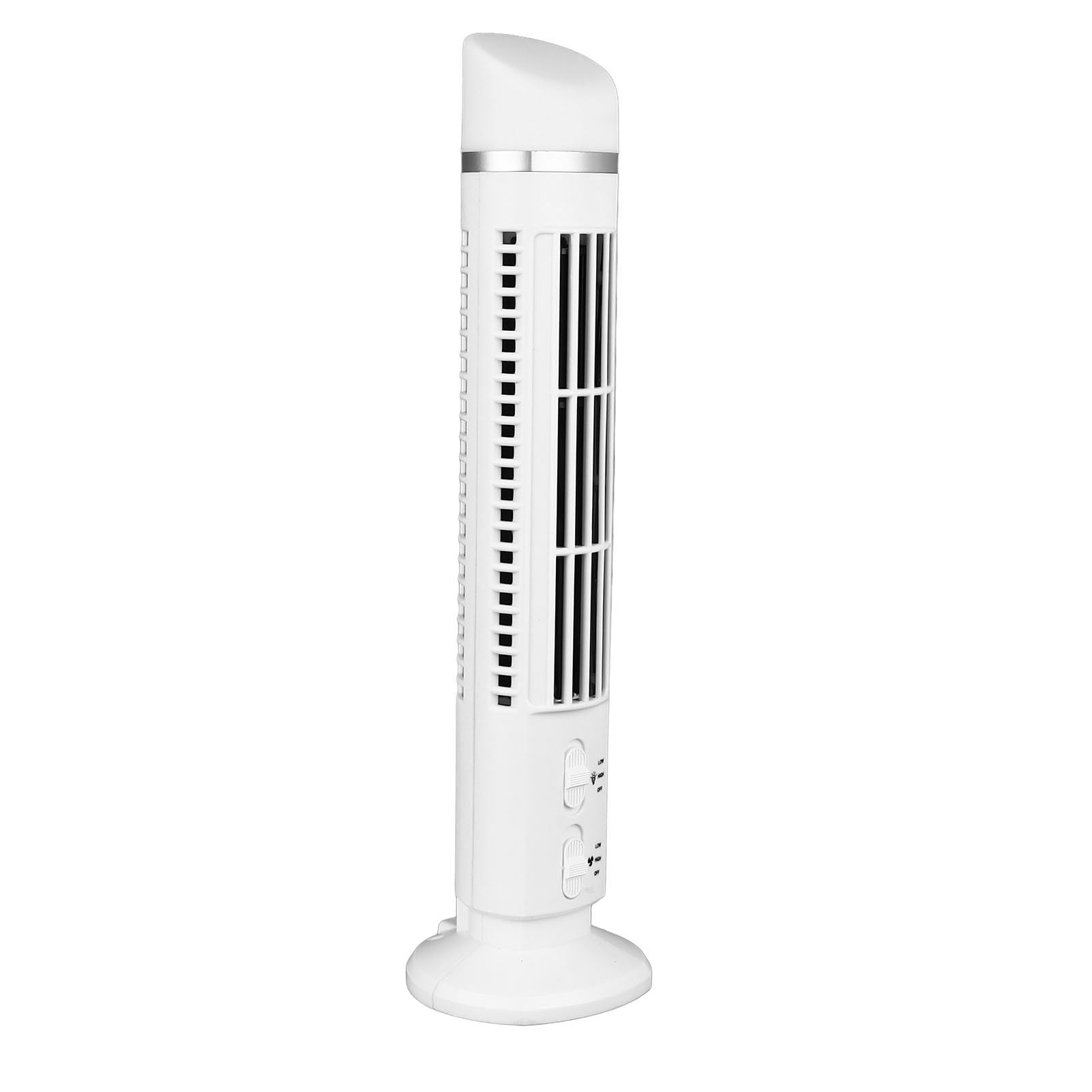 Aramox 90 Degree Oscillating Tower Fan Light, Bladeless Tower Fan Oscillating USB Desk with Light for Home Bedroom Office (White)