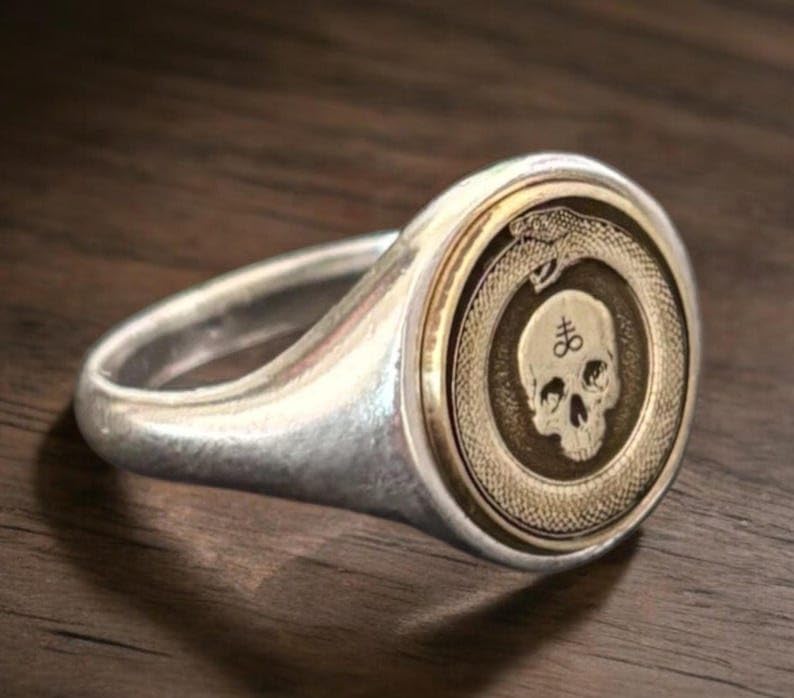 Bague Crâne d'Ourobros argent sterling accessoire de style quotidien - 2