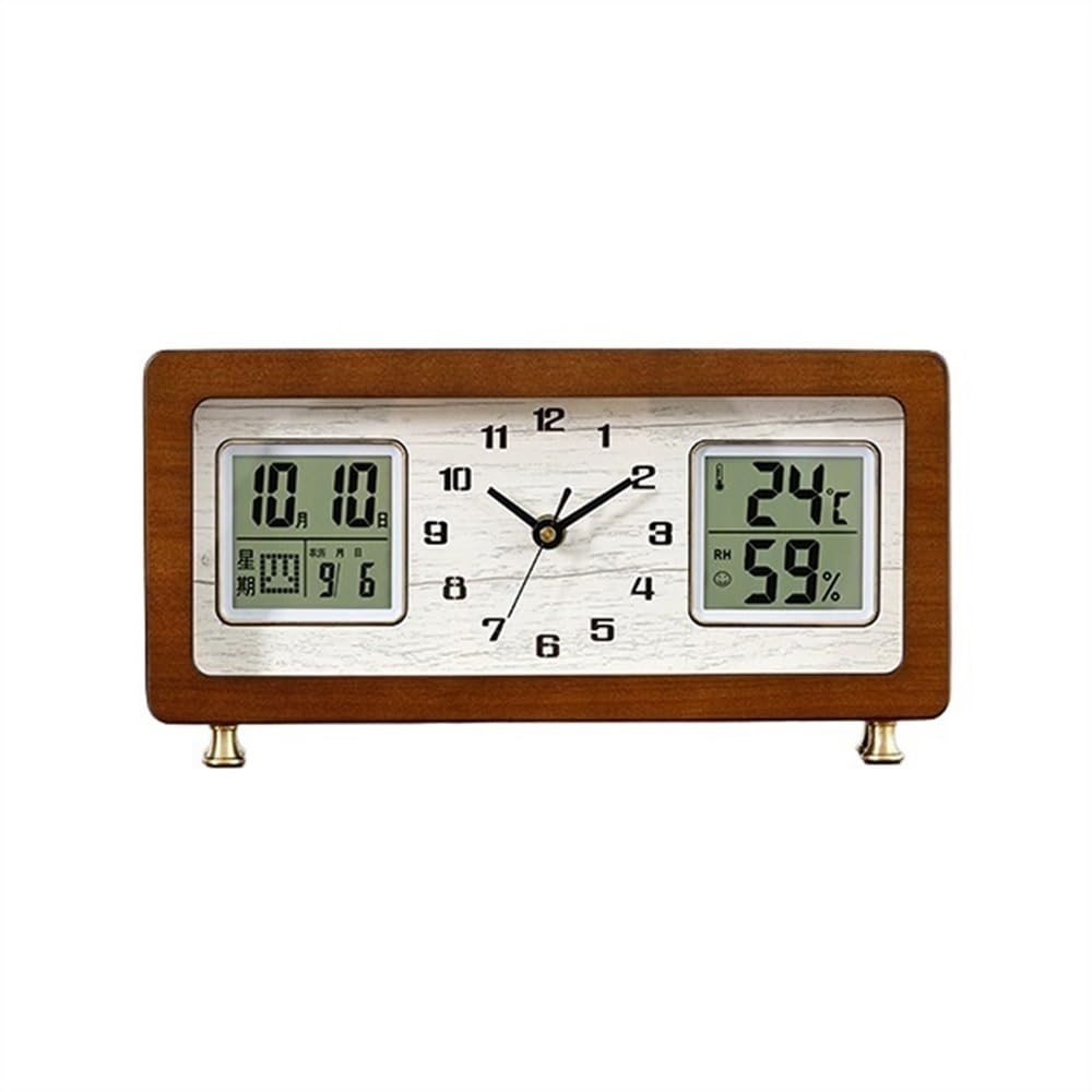 B3F7M4R9J2 Table clock Table Clock for Living Room Decorative Desk Shelf Silent Wood for Bedrooms Office Kitchen